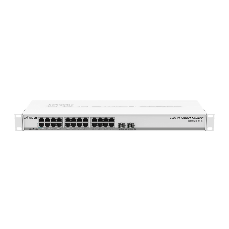 MikroTik CSS326-24G-2S+RM SwOS powered 24 port Gigabit Ethernet switch 2x SFP+ 1U Rackmount