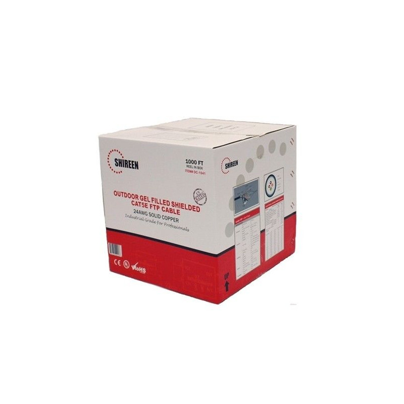 Shireen DC-1041 Shireen Inc CAT5e-SHLD-WGEL Outdoor Cat5e Shielded Gel 305m Spool