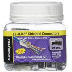 Platinum Tools 202020J EZ-RJ45® Shielded Cat5e/6 w/Internal Ground 50pc