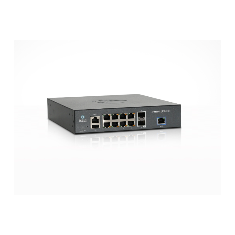 Cambium Networks MX-EX2010xxA-N cnMatrix EX2010, Intelligent Ethernet Switch, 8 1G and 2 SFP fiber ports