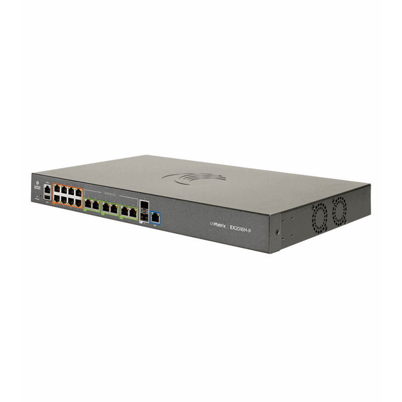 Cambium Networks MXEX2016MxPA00 cnMatrix EX2016M-P, Intelligent Ethernet PoE Switch, 8x1G+6x2.5G+2xSFP+, no pwr cord