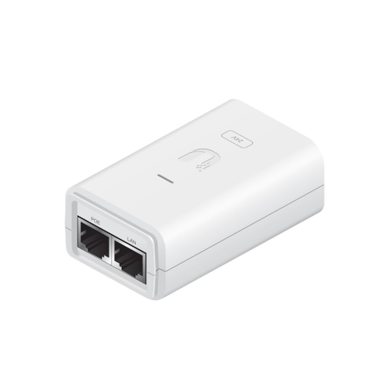 Ubiquiti POE-24-12W-G-WH POE Injector, 24VDC, 12W, Gigabit, White