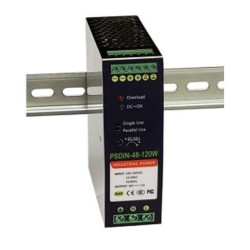 Tycon Power PSDIN-48-120W 48VDC 120W adjustable, DIN Rail Mounted Industrial 120/240VAC Power Supply. -40 to +70C