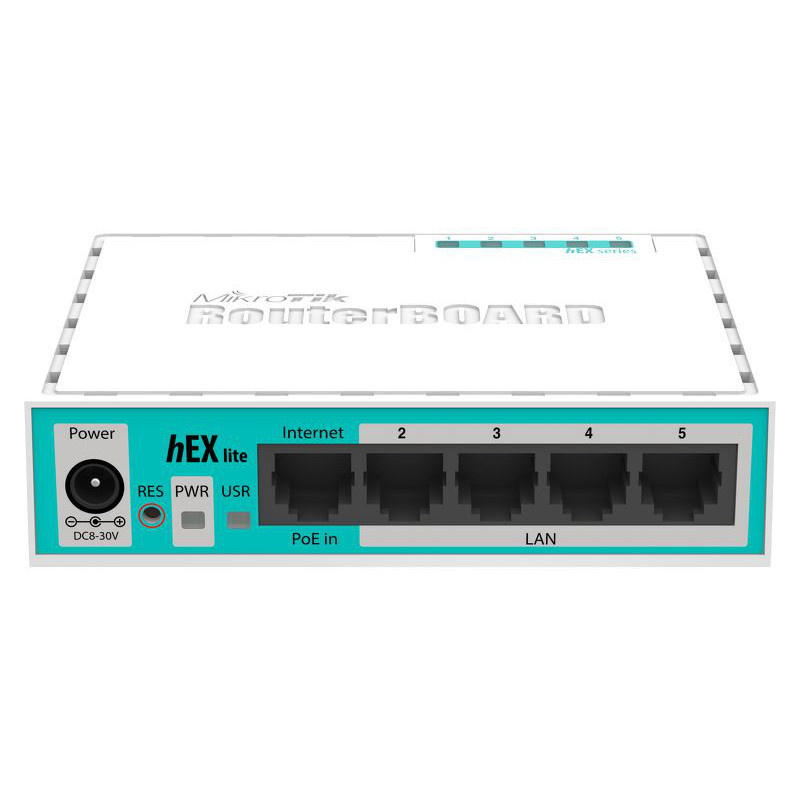 Mikrotik RB750r2 hEX Lite 850 MHz CPU 64MB, 5 Lan lvl4 OS Case Incl PSU